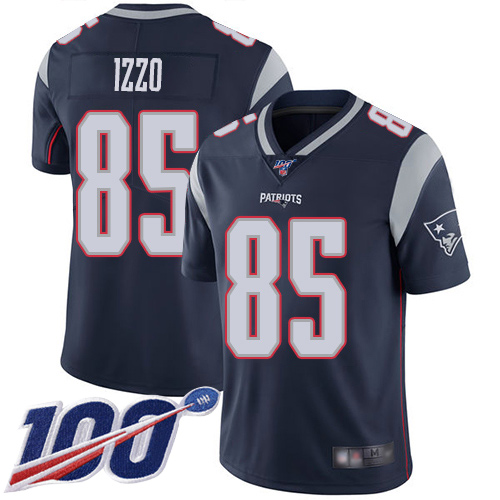 New England Patriots Football #85 Vapor Untouchable 100th Season Limited Navy Blue Men Ryan Izzo Home NFL Jersey->youth nfl jersey->Youth Jersey